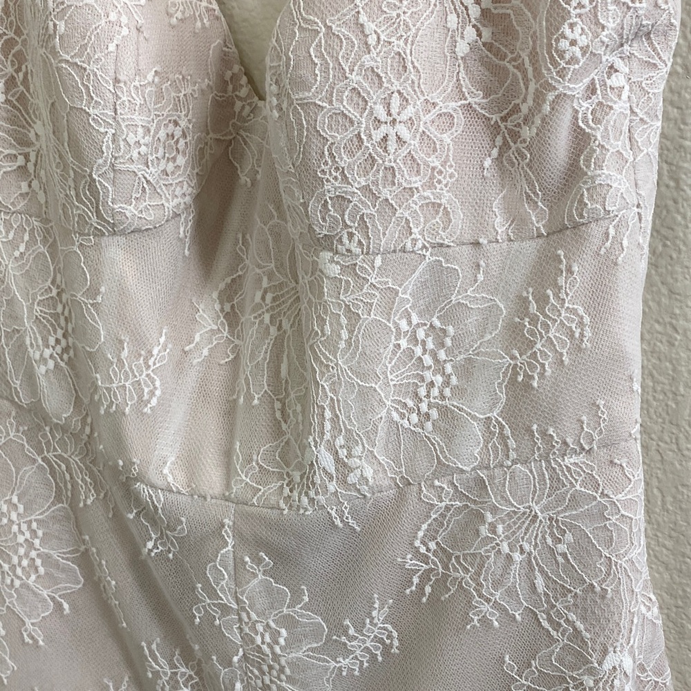 BHLDN Hayley Paige Ivory Floral‎ Lace Shorts Jumpsuit size 4 Bridal - Picture 4 of 5